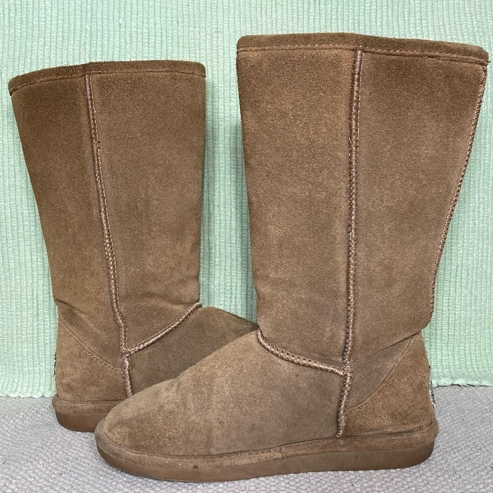 BEARPAW Womens Tan Eva Tall Suede/Wool/Sheepskin Warm Winter Boots SZ US 7 - Picture 6 of 12